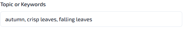 Define the Topic or Keywords