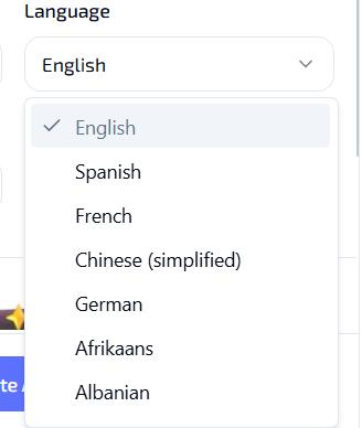 Select the Language