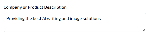 Enter Company or Product Description