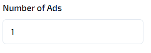Enter the Number of Ads