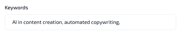 Add Relevant Keywords