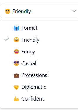 Select the Tone of Voice