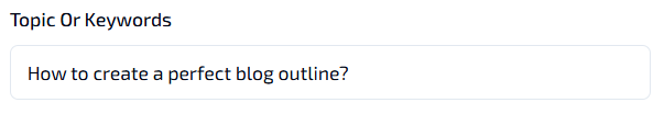 Enter Topic or Keywords