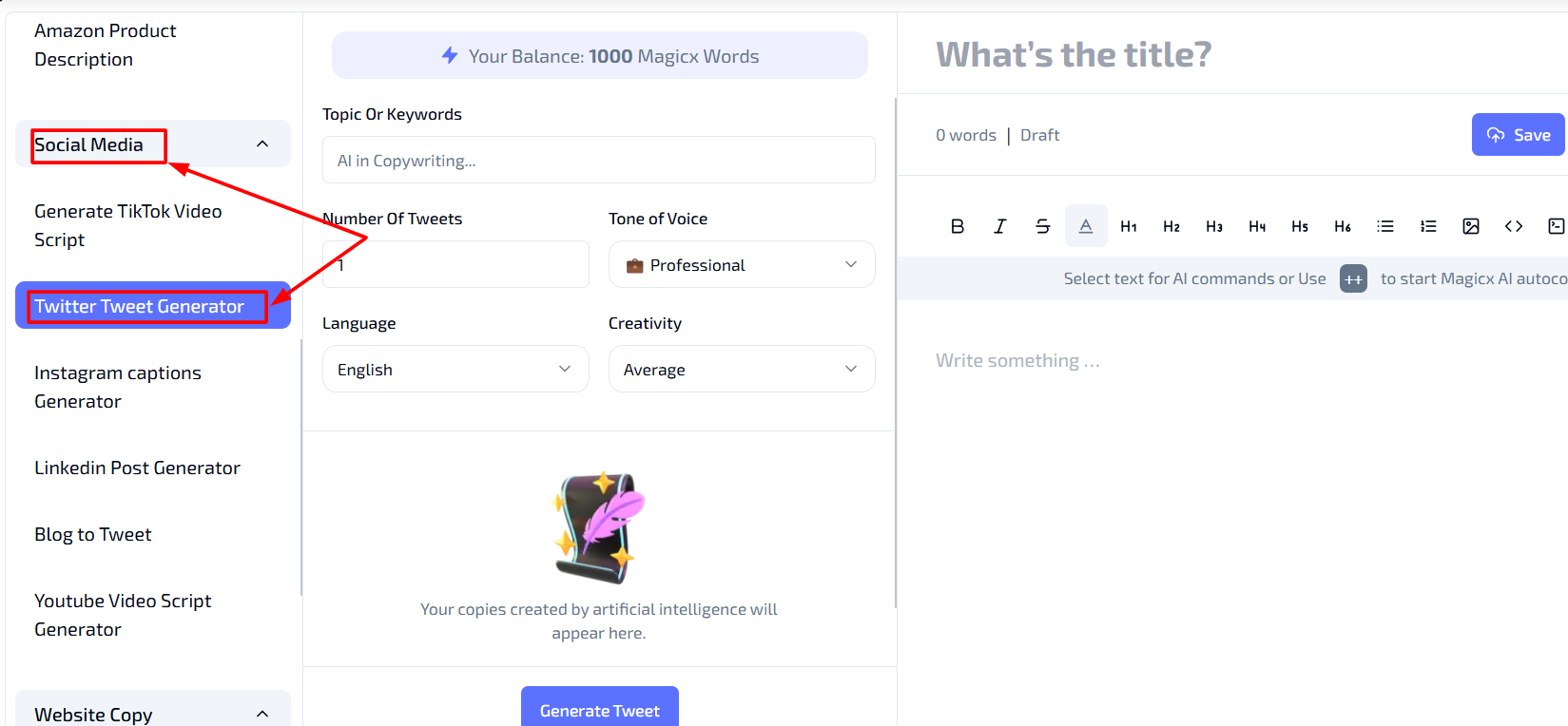Select Twitter Tweet Generator