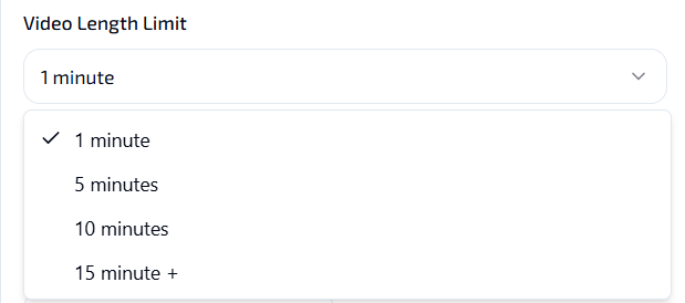Set Video Length Limit