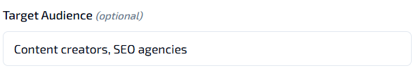 Specify Target Audience
